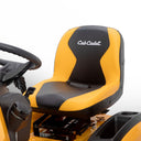 Yellow and black seat with 'Cub Cadet' branding on a white background